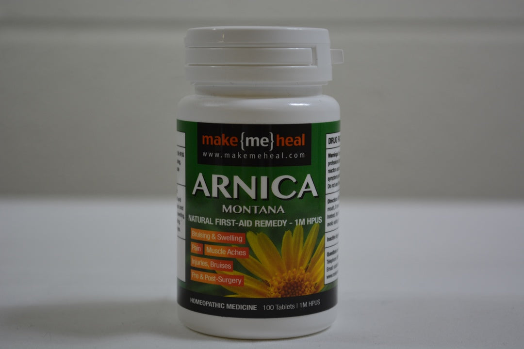MakeMeHeal Arnica Montana Swelling & Bruising First-Aid Remedy – 1M Strength (100 tablets)