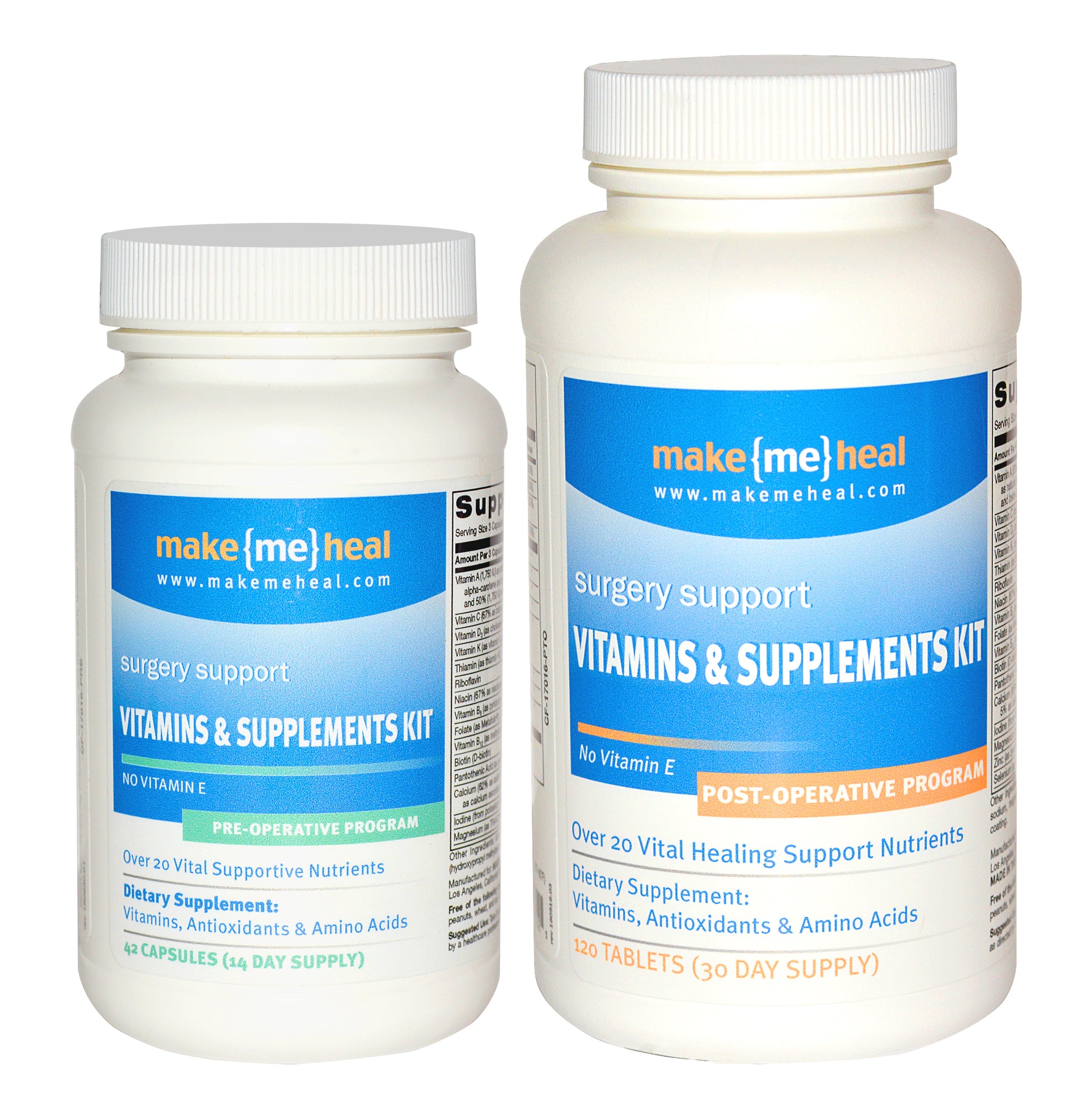 MakeMeHeal Surgery Healing Supplements & Vitamins Kit (Pre & Post-Op Formulas)
